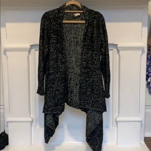 Black oversized wrap cardigan